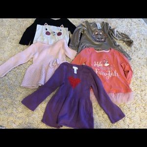Lot of 5 - 2T long sleeves tops